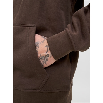 Klassisk pæn hoodie i mørkebrun fra Jack & Jones