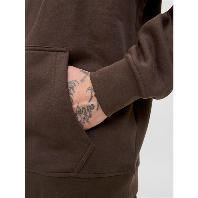 Klassisk pæn hoodie i mørkebrun fra Jack & Jones