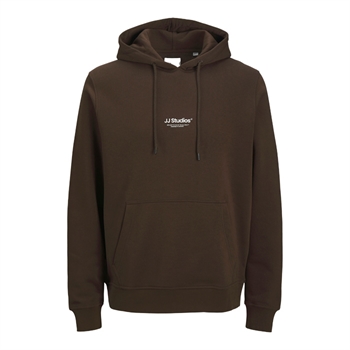 Klassisk pæn hoodie i mørkebrun fra Jack & Jones