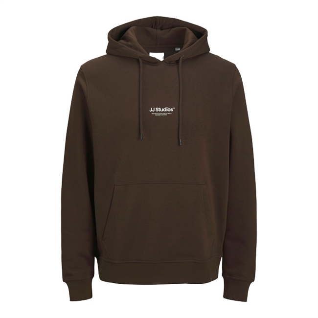 Klassisk pæn hoodie i mørkebrun fra Jack & Jones