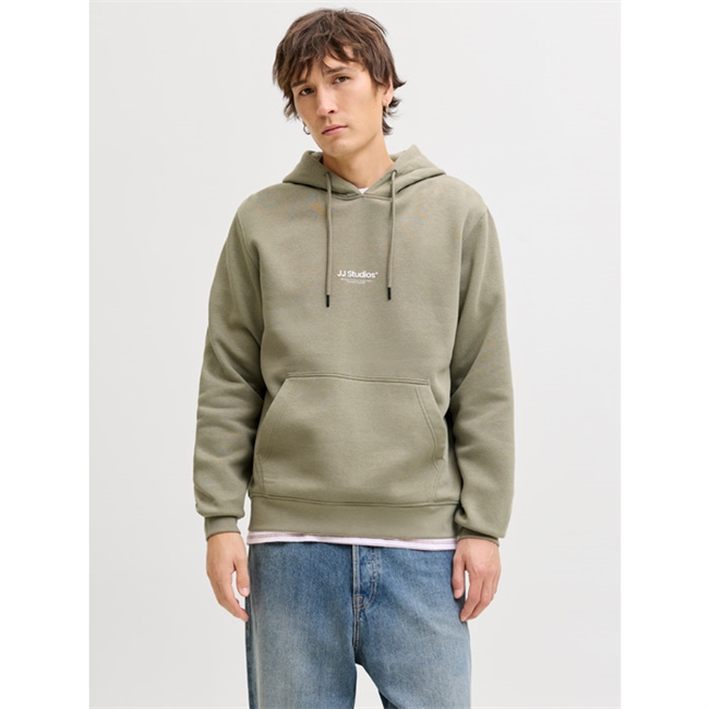Klassisk pæn hoodie i støvet grøn fra Jack & Jones