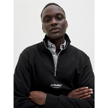 Moderne half-zip sweatshirt i sort fra Jack & Jones