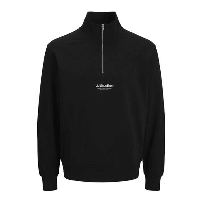 Moderne half-zip sweatshirt i sort fra Jack & Jones