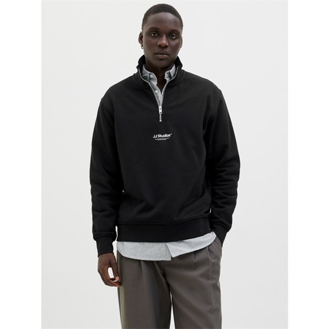 Moderne half-zip sweatshirt i sort fra Jack & Jones