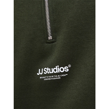 Moderne half-zip sweatshirt i mørkegrøn fra Jack & Jones