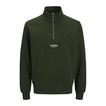 Moderne half-zip sweatshirt i mørkegrøn fra Jack & Jones