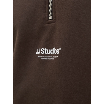 Moderne half-zip sweatshirt i mørkebrun fra Jack & Jones