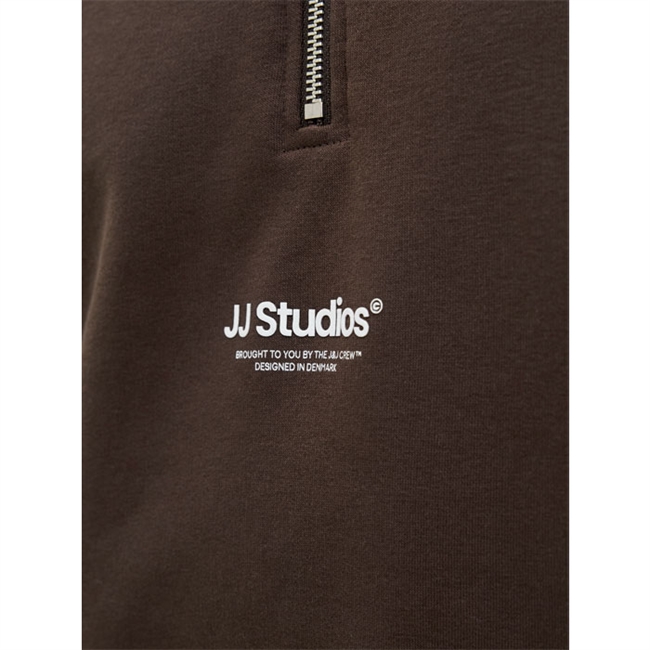 Moderne half-zip sweatshirt i mørkebrun fra Jack & Jones
