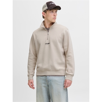 Moderne half-zip sweatshirt i sand farve fra Jack & Jones