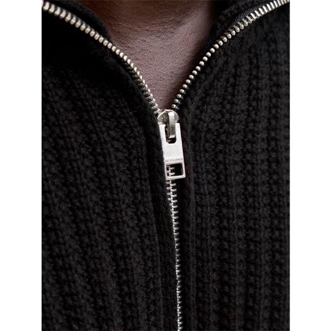 Moderne half-zip strik i sort fra Jack & Jones