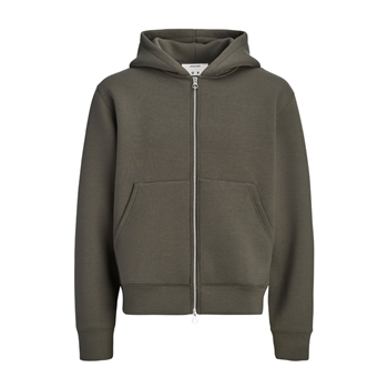 Stilren mørkegrøn hoodie i loose fit fra Jack & Jones