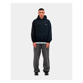 Smart oversized hoodie i sort fra Bareen med logo på ryggen