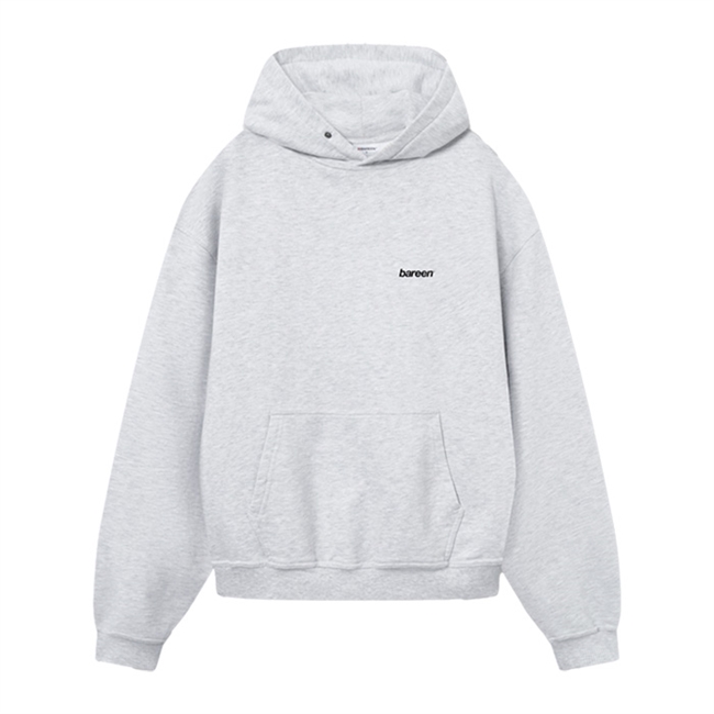 Smart oversized hoodie i grå fra Bareen med logo på ryggen