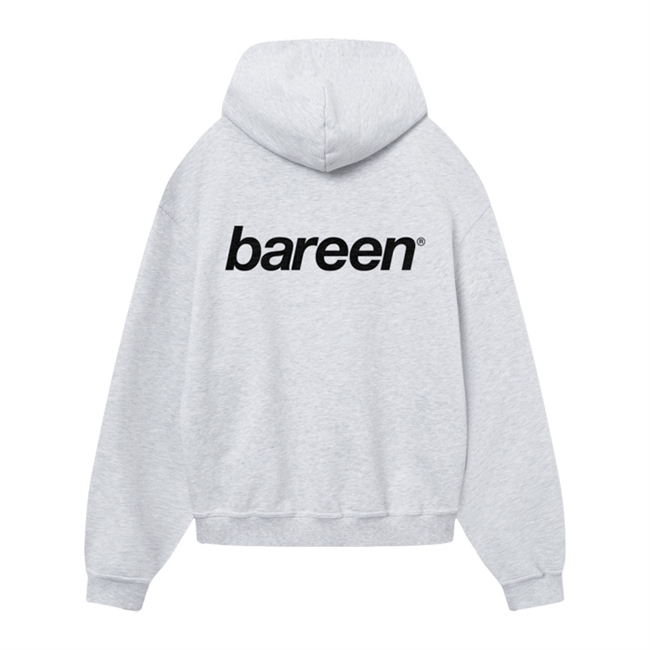 Smart oversized hoodie i grå fra Bareen med logo på ryggen