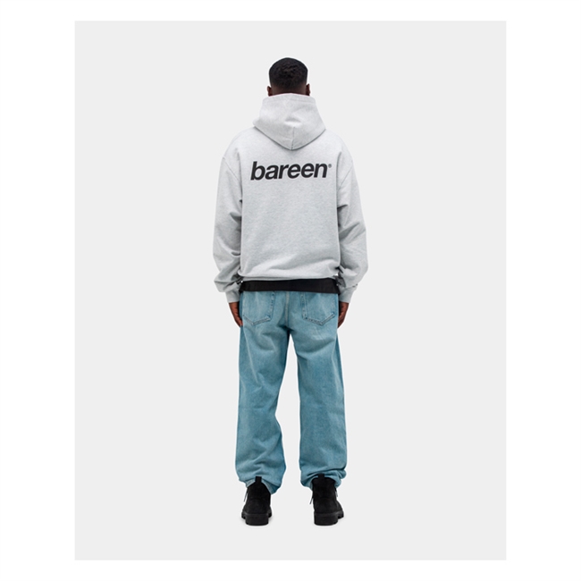 Smart oversized hoodie i grå fra Bareen med logo på ryggen