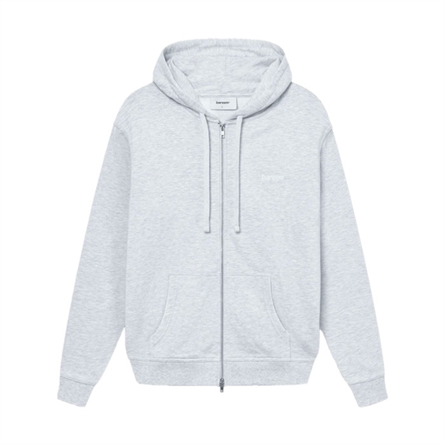 Bareen Classic Logo Zip Hoodie Grå str. XL til mænd
