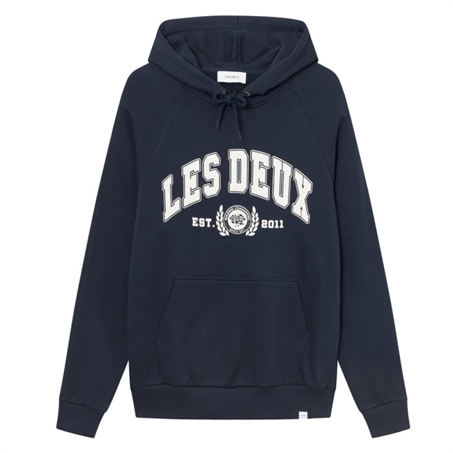 Lækker mørkeblå hættetrøje fra Les Deux.