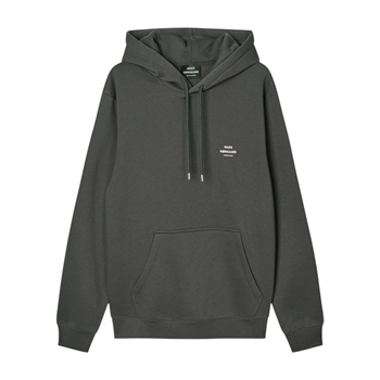Behagelig mørkegrå hoodie med logo fra Mads Nørgaard