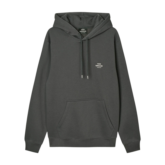 Behagelig mørkegrå hoodie med logo fra Mads Nørgaard