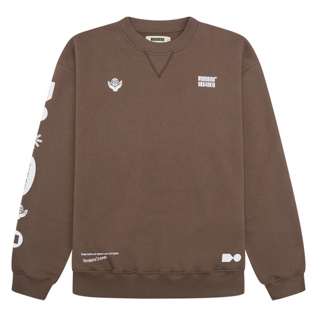Smart brun sweatshirt med print fra Woodbird