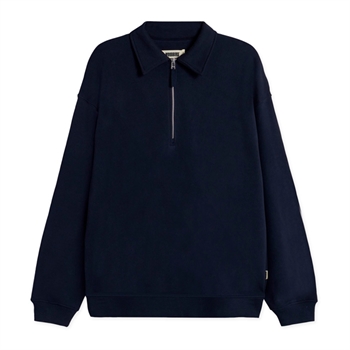 Casual half zip polo sweatshirt i navy fra Woodbird