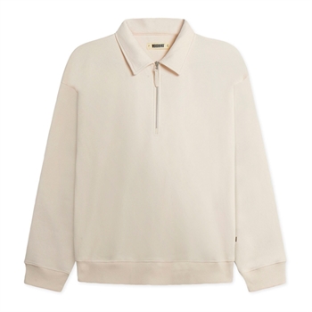 Casual half zip polo sweatshirt i sand farve fra Woodbird