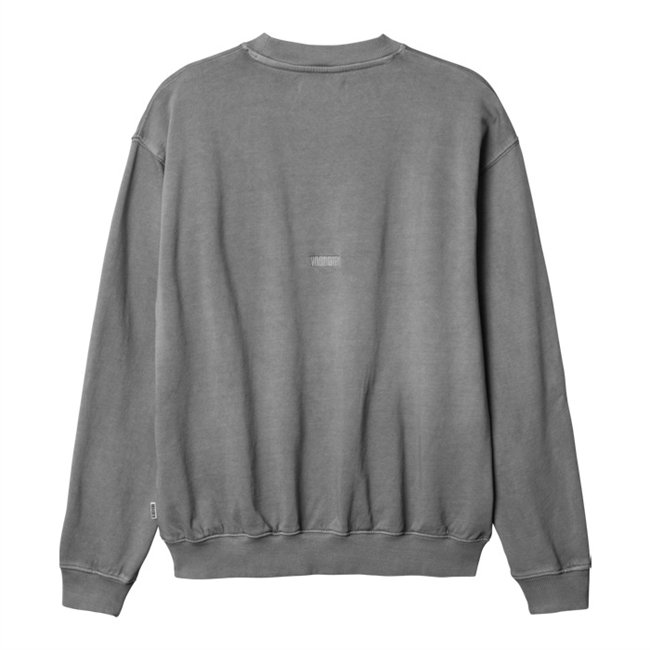 Moderne mørkegrå hoodie med broderet logo på ryggen fra Woodbird