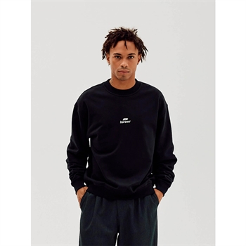 Bareen Oversized Crewneck Sweatshirt Sort