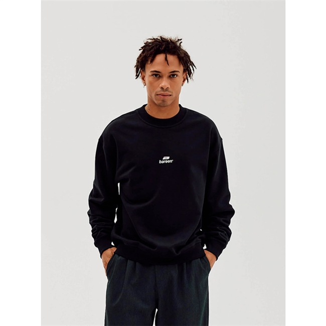 Bareen Oversized Crewneck Sweatshirt Sort