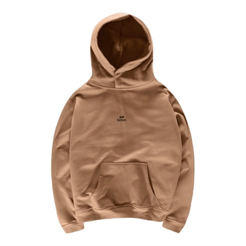Lækker oversized hoodie i brun fra Bareen med logo på ryggen