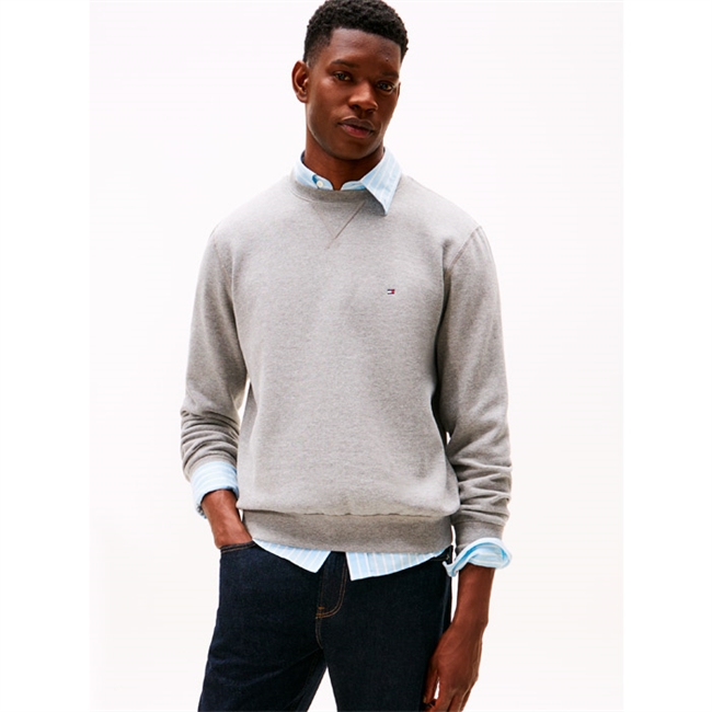 Moderne og komfortabel fleece sweatshirt i grå fra Tommy Hilfiger