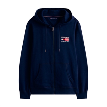 Lækker navy zip hoodie med logo fra Tommy Hilfiger
