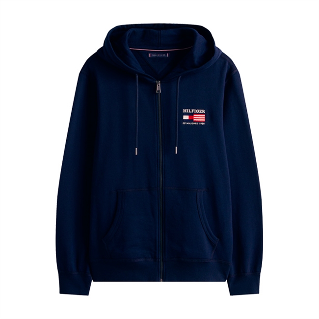Lækker navy zip hoodie med logo fra Tommy Hilfiger