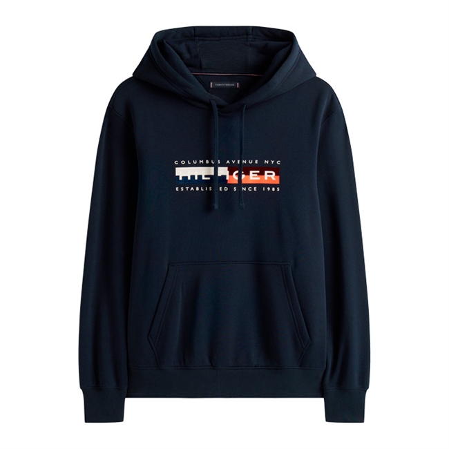 Smart navy hoodie med unikke detaljer fra Tommy Hilfiger