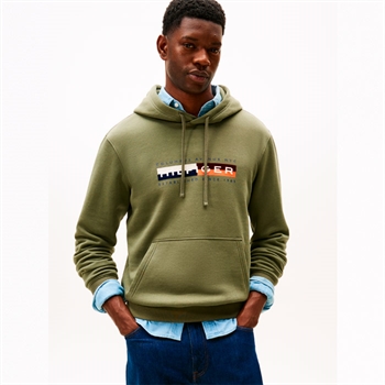 Smart grøn hoodie med unikke detaljer fra Tommy Hilfiger