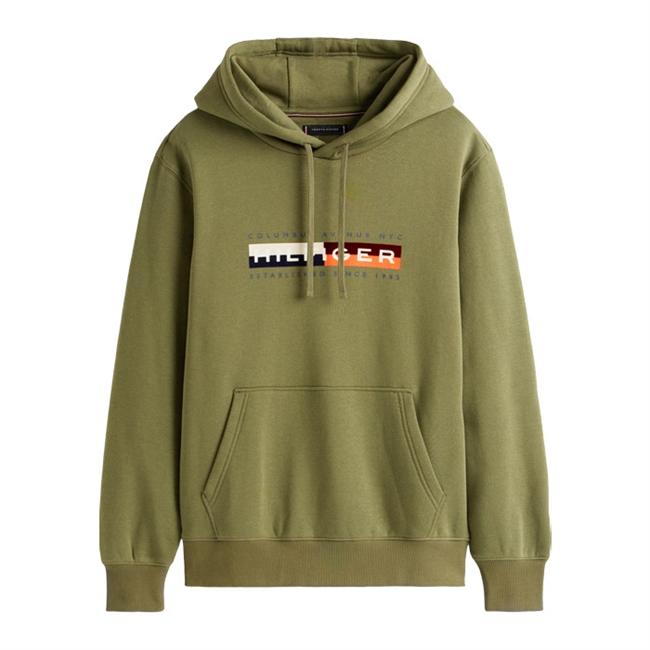 Smart grøn hoodie med unikke detaljer fra Tommy Hilfiger