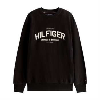 Moderne og komfortabel sort sweatshirt fra Tommy Hilfiger med tryk