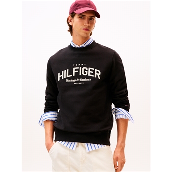Moderne og komfortabel sort sweatshirt fra Tommy Hilfiger med tryk