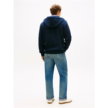 Stilsikker essentiel hoodie med full zip i navy fra Tommy Hilfiger