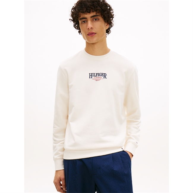 Moderne og komfortabel off white sweatshirt fra Tommy Hilfiger med tryk
