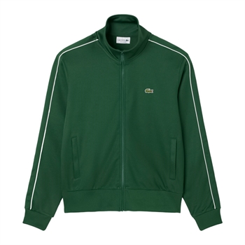 Smart og moderne grøn sweatshirt med lynlås fra Lacoste