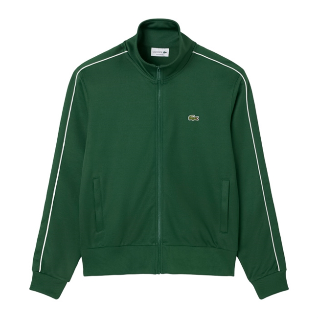 Smart og moderne grøn sweatshirt med lynlås fra Lacoste