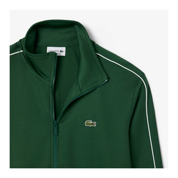 Smart og moderne grøn sweatshirt med lynlås fra Lacoste