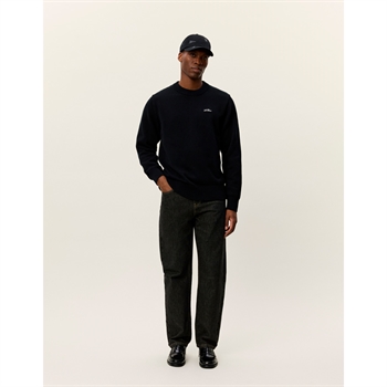 Flot sort crewneck strik fra Les Deux med logo