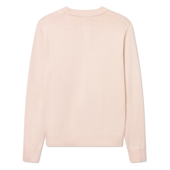 Flot sandfarvet crewneck strik fra Les Deux med logo