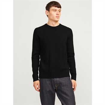 Lækker crew strik i sort fra Jack & Jones