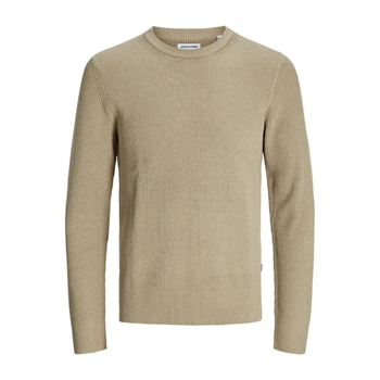 Lækker crew strik i beige fra Jack & Jones