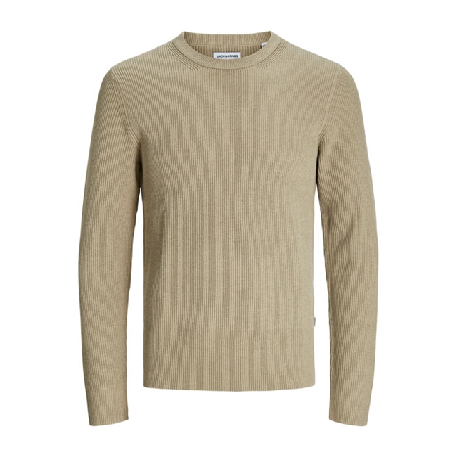 Lækker crew strik i beige fra Jack & Jones
