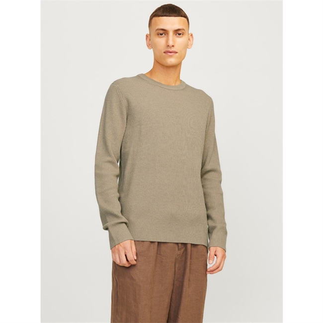Lækker crew strik i beige fra Jack & Jones