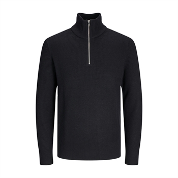 Lækker half-zip strik i sort fra Jack & Jones